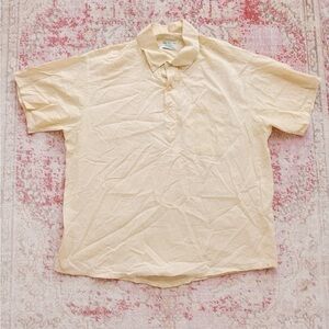 League, Men's Beige Short Sleeve Shirt